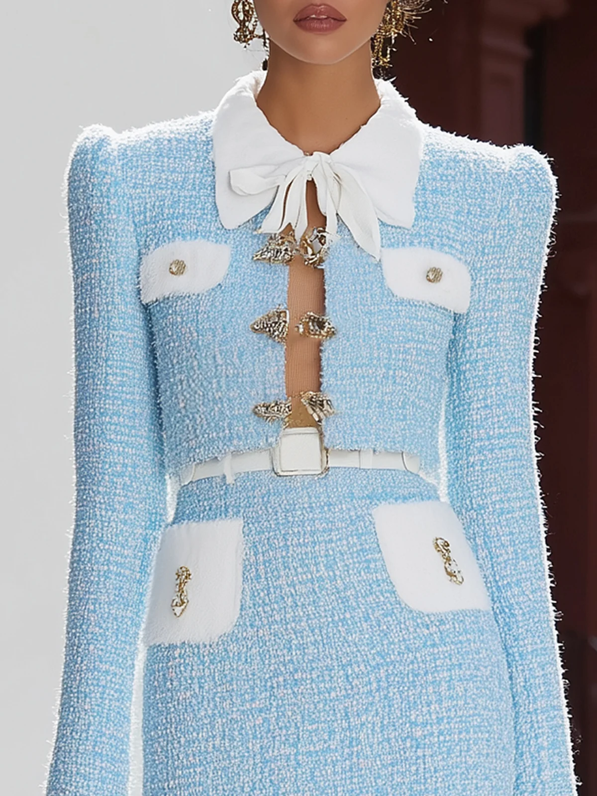 Blue And White Tweed Hollow Set - Image 4