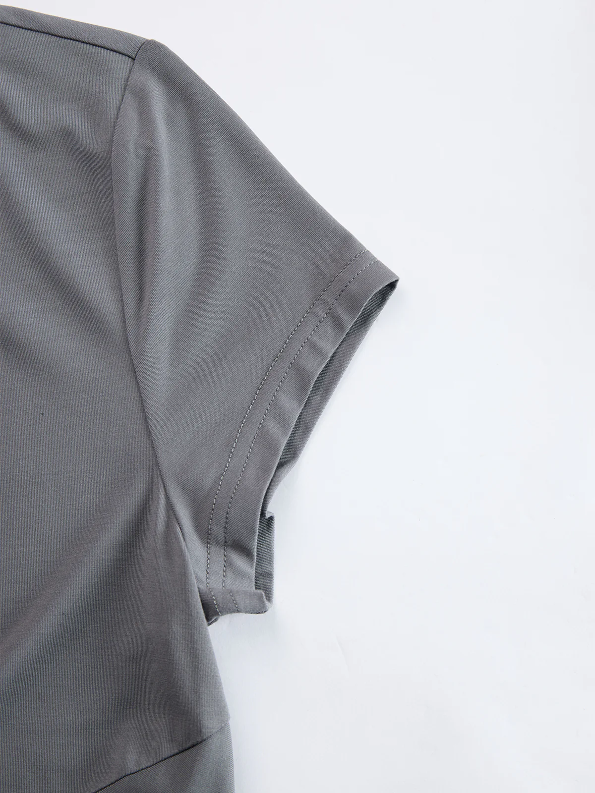 Grey Ruched Side Slit Maxi Dress - Image 7