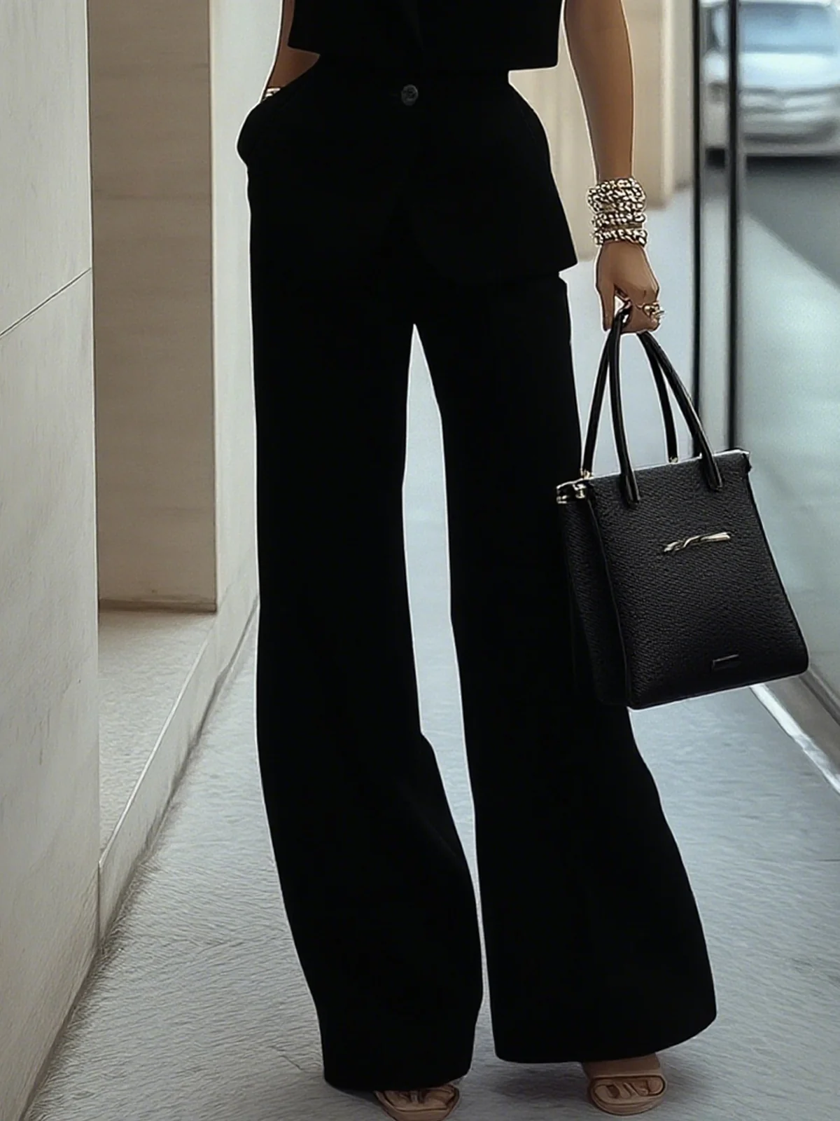 Double Patch Pocket Sleeveless Suit - Image 11